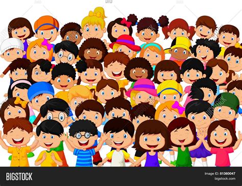 Crowd Children Cartoon Vector And Photo Bigstock