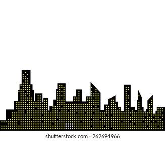 City Buildings Silhouette Stock Vector (Royalty Free) 262694966