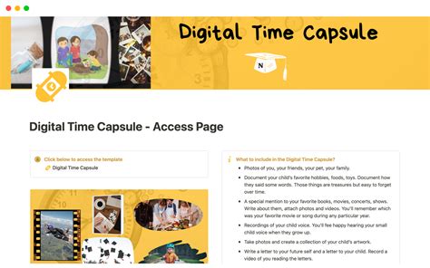 Digital Time Capsule Notion Template