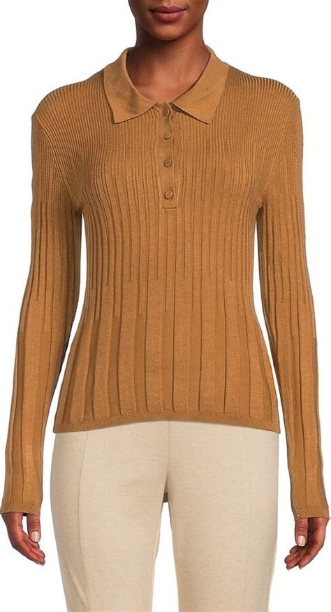 Calvin Klein Ribbed Knit Collar Sweater Shopstyle