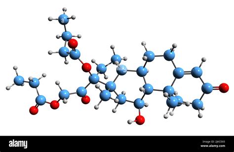 D Image Of Hydrocortisone Buteprate Skeletal Formula Molecular