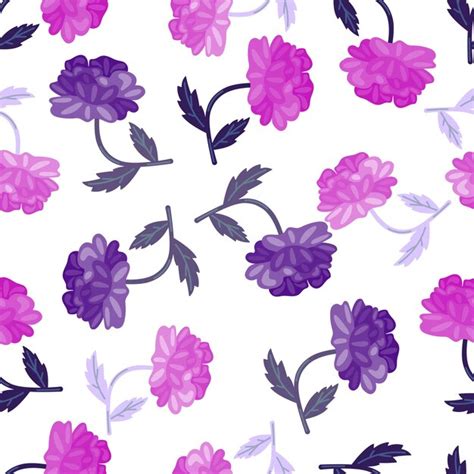 Premium Vector Cute Retro Flower Seamless Pattern Hand Drawn Floral