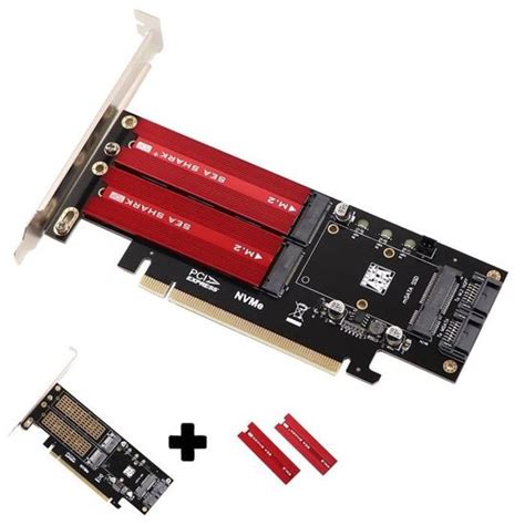 GRAY Adaptateur NGFF Et MSATA SSD 3 En 1 Carte M2 NVME Vers PCIe 16X