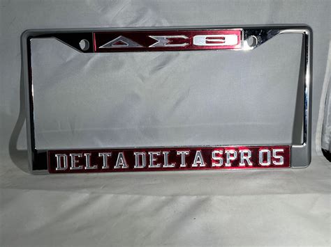 DST Delta Delta SPR 05 License Frame- Red Background Mirror Letters ...