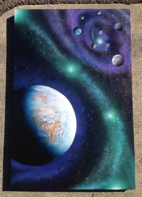 Untitled Spray Paint Artwork Space Painting Acrylic Space Art