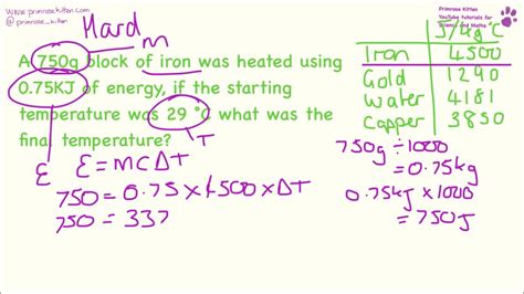 Specific Heat Capacity Calculations. Easy to Hard. E=mcT - YouTube