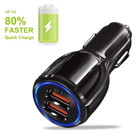 V V V A Dual Usb Car Cigarette Lighter Smart Fast Charging Car