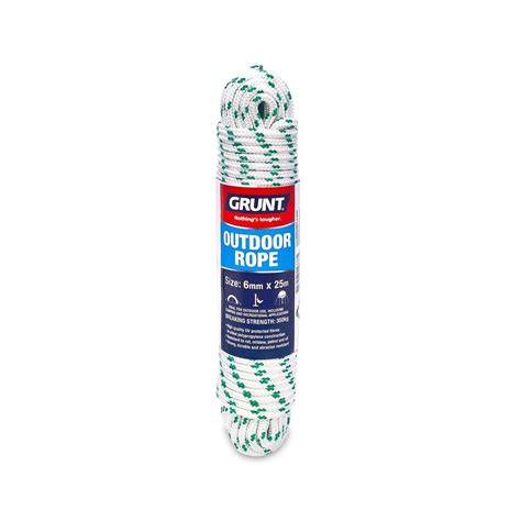 Grunt 6mm X 25m White And Green Outdoor Rope Bunnings Australia