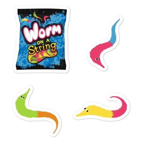 Gummy Worm Sticker Set - Etsy