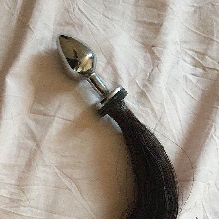 Plug Anal em Aço Cauda de Cavalo em Crina Natural BDSM Luxury