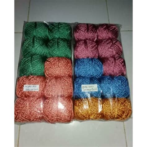 Jual Benang Rajut Nylon Nilon D27 Sale 100k Paket Mix 10 Gulung Warna