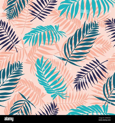 Palm Leaves Pattern Tropical Tree Leaf Floral Wallpaper Repeated