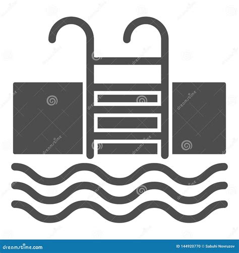 Pool Solid Icon Swimming Pool Vector Illustration Isolated On White