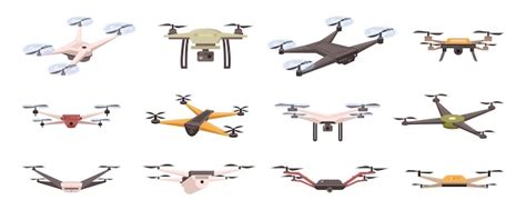 Veh Culos A Reos No Tripulados Drones Vector Premium