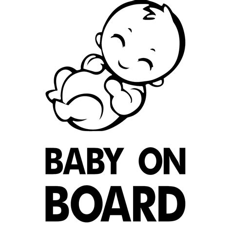 Sticker Baby On Board Alb 20cm Emagro