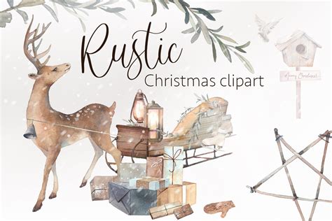 Rustic Christmas Clip Art