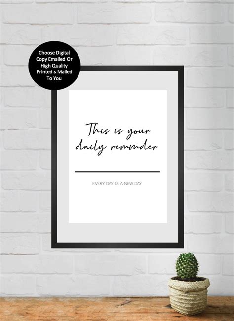 Your Daily Reminder Every Day Is A New Day Uplifting Etsy