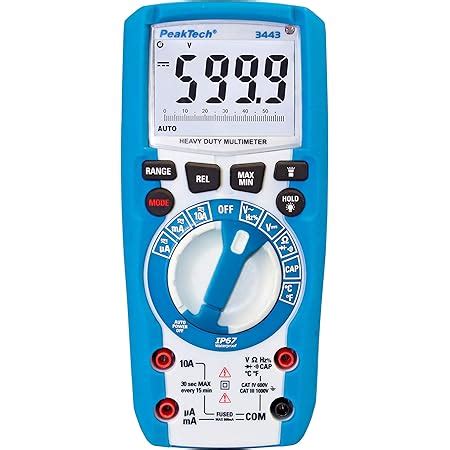 Peaktech Mult Metro Digital Cat Iii Con Pantalla Lcd Tuv Gs