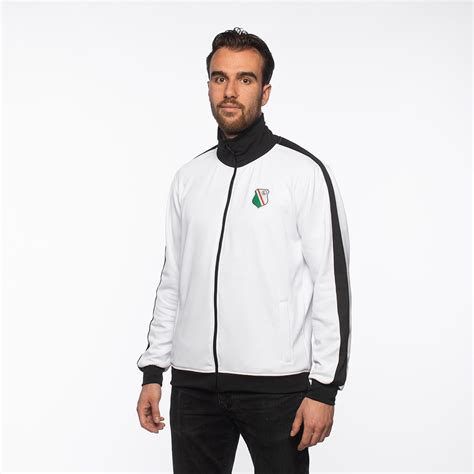 Biała dresowa bluza rozsuwana z Herbem Legia Warszawa FanStore