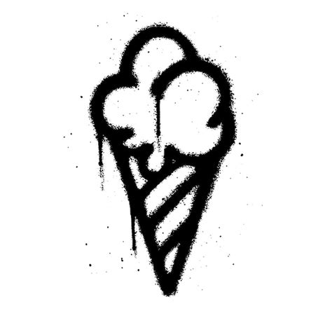 Premium Vector Graffiti Spray Paint Symbol Ice Cream Isolated Vector