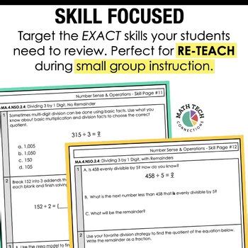 Florida B E S T Standards Th Grade Math Review Worksheets Ma Nso