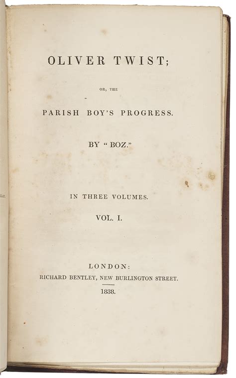 Oliver Twist Charles Dickens 1838 Christie’s