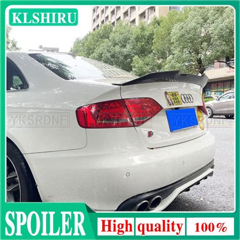 Psm Style Carbon Fiber Rear Trunk Spoiler For Audi A4 B8 Sedan 2008