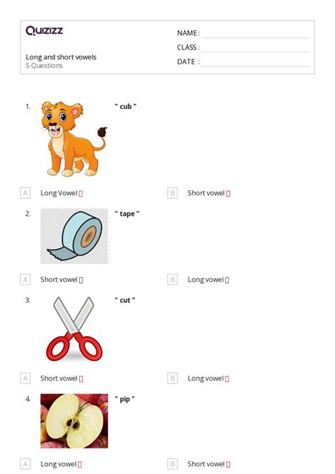 50 Short Vowels Worksheets For 5th Class On Quizizz Free And Printable