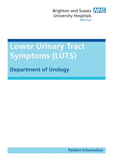 Pdf Lower Urinary Tract Symptoms Luts · Clinic Or A Lower Urinary