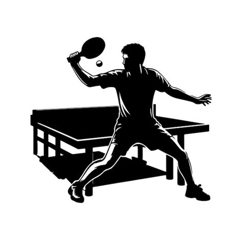 Premium Vector Table Tennis Player Pose Vector Silhouette