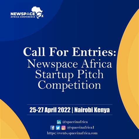 Call For Entries NewSpace Africa Startup Pitch Competition