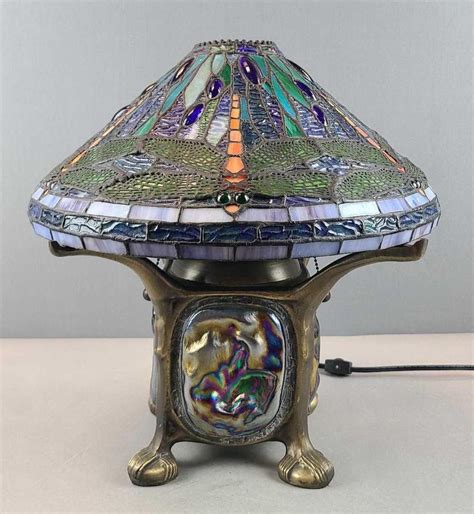 Sold Price Stained Glass Dragonfly Table Lamp August 6 0122 900 Am Cdt