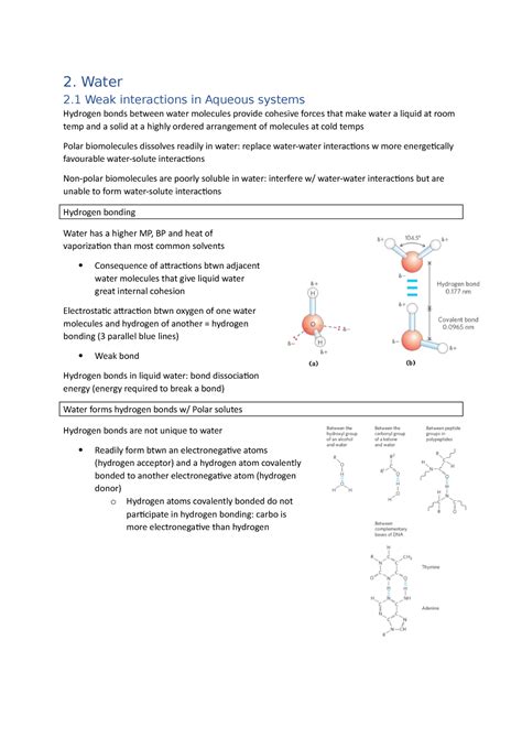 Chapter 2 Water 2 Water 2 Weak Interactions In Aqueous Systems