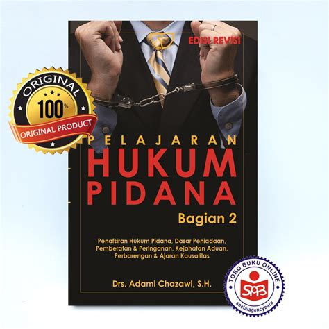 Jual Pelajaran Hukum Pidana Adami Chazawi Shopee Indonesia