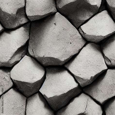 Rock Stone Seamless Tile Pattern From River And Beach Texture For 3D