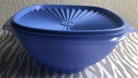 Tupperware Servalier Storage Bowl Blue W Matching Seal 8 Cups New EBay