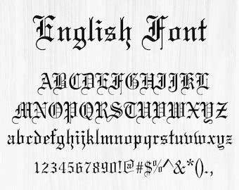 Old English Fonts Svg Ttf Png Letters Numbers Font For Cricut