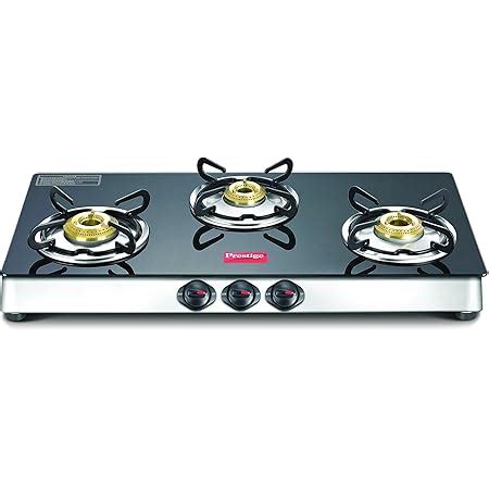 Prestige Marvel Plus Manual Ignition Glass Top 3 Burner Gas Stove