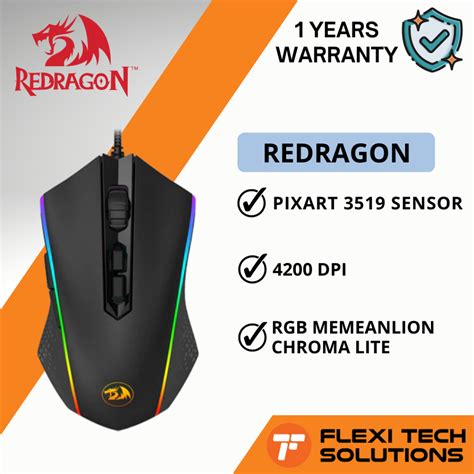 Redragon M Memeanlion Chroma Rgb Gaming Mouse Flexi Tech