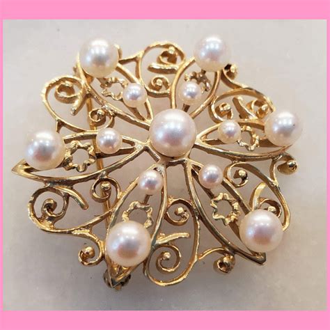 Pearl Pin Bridal Jewelry Yellow Gold Flower Wedding Sash Goldpin