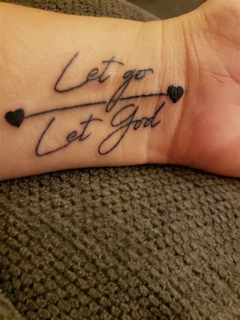 Let go Let God tattoo | Strength tattoo, God tattoos, Wrist tattoos for women