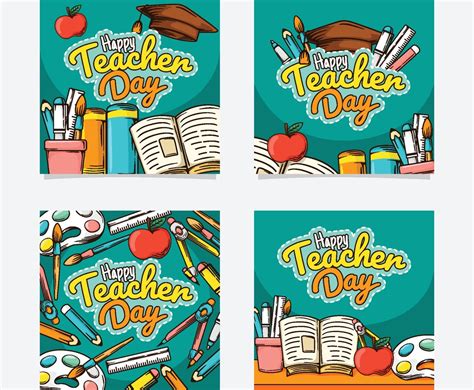 Happy Teacher Day Social Media Post Freevectors