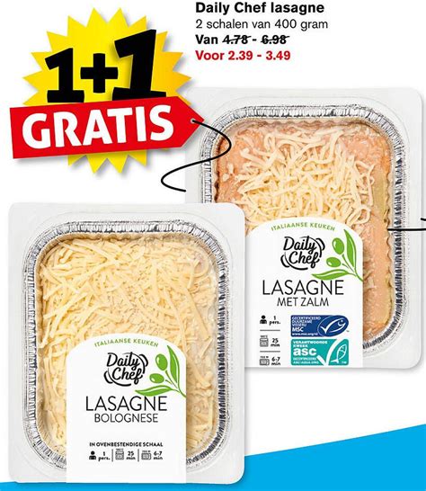 Daily Chef Lasagne 400 Gram Aanbieding Bij Hoogvliet