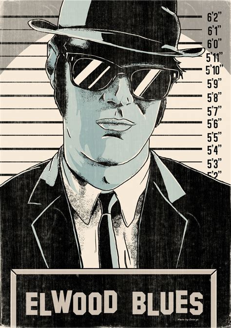 The Blues Brothers Elwood Poster By Made By George