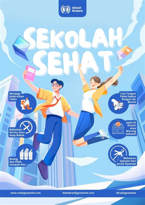 Poster Sekolah Sehat Ilustratif Template Canva In 2024 Education