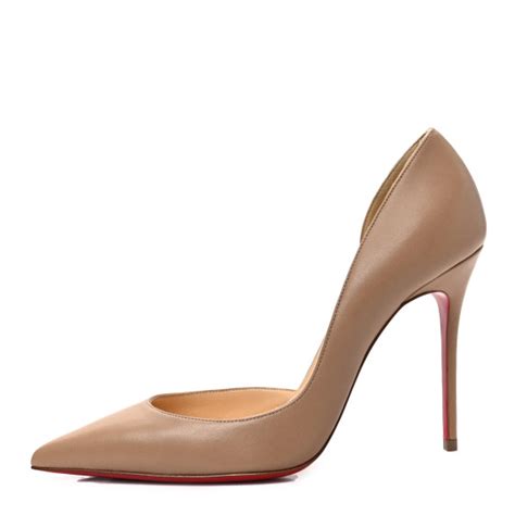 CHRISTIAN LOUBOUTIN Nappa Iriza 100 Pumps 38 Nude 1214671 FASHIONPHILE
