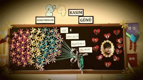 The Bulletin Board Is Decorated With Colorful Paper Flowers And Hearts