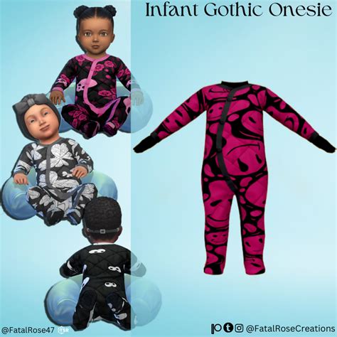 Fatalrosecreations Infant S Gothic Onesie The Sims Create A Sim