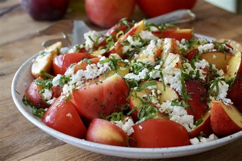 Fresh Peach And Tomato Salad