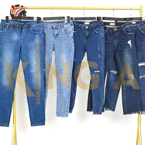 Shein China Fashion Ladies Denim Jean Pants Second Hand Clothing Bale Bales Used Clothes China